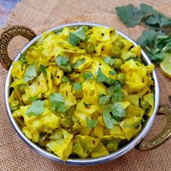 A picture of Maharashtrian Kobichi Bhaji (Cabbage Stir Fry).