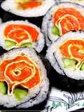 Rose Roll Sushi (Decorative Sushi) for Hinamatsuri or Mother's Day
