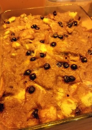 Foto resep Puding Roti Pandan Coklat Kukus