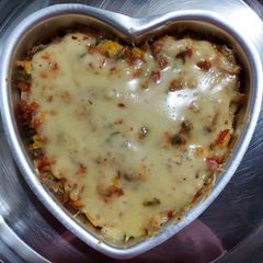 A picture of Veg brown bread lasagna.