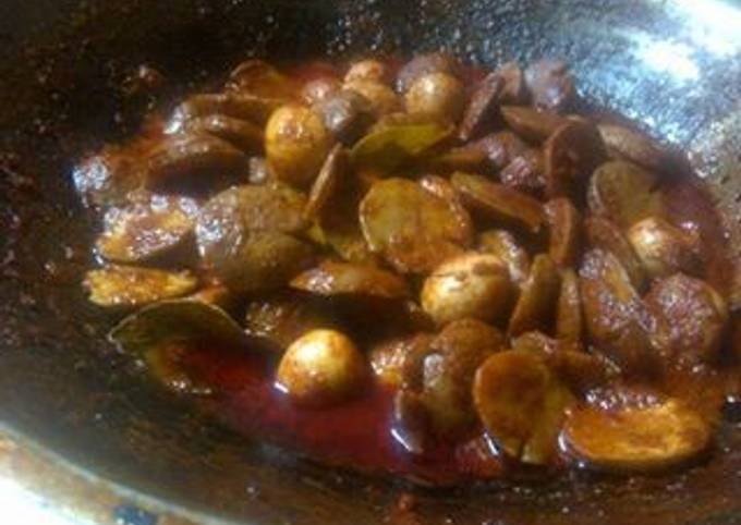 rendang jengkol dan telor puyuh