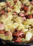 Kris' sauerkraut hot dogs & potatoes