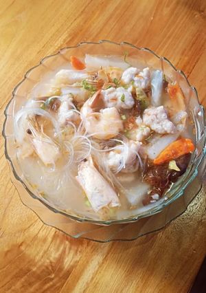 Foto resep 🍲 Kuah tekwan ikan tengiri