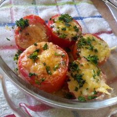 A picture of Grilled stuffed tomatoes.
