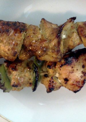 A picture of Spicy chicken kabobs.
