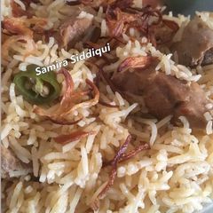 A picture of Beef yakhni pulao.