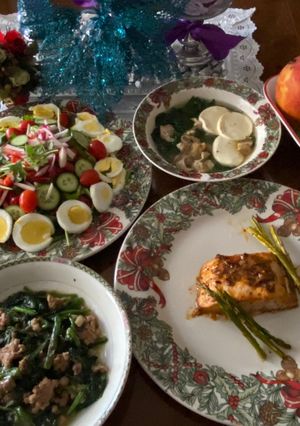 A picture of 3 Spinach Dishes.