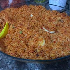 A picture of Oven Baked Jollof Rice.