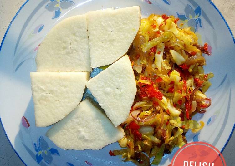 Recipe of Speedy Boiled yam and cabbage sauce