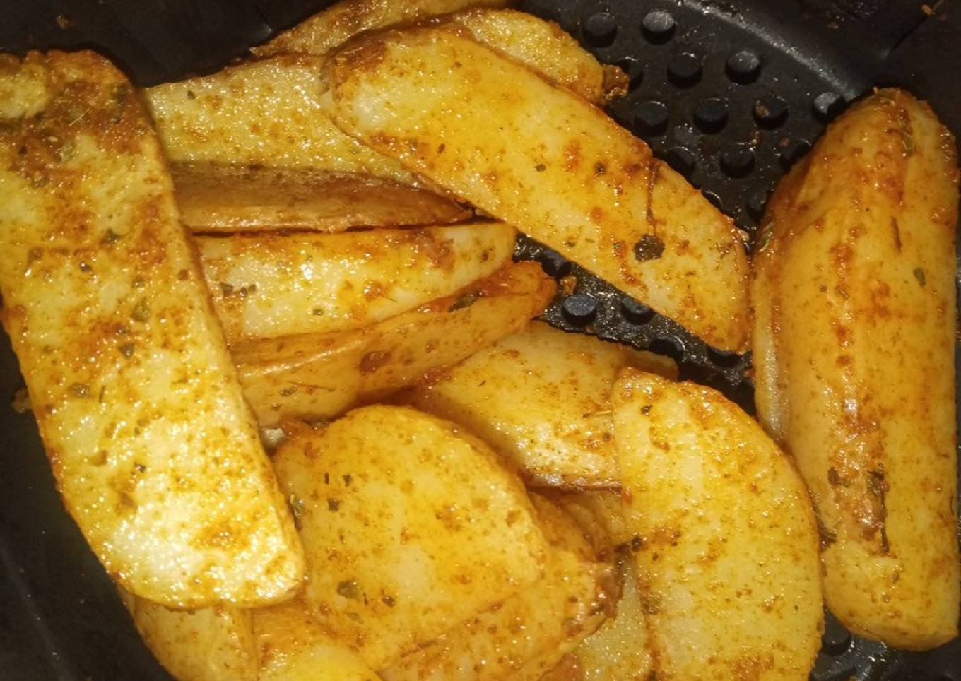 Papas en gajos estilo pizzería