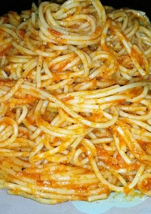 صورة لوصفة المعكرونه بالصلصه على طريقة المحلات
