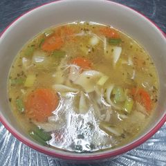 A picture of Soupy chicken noodle.