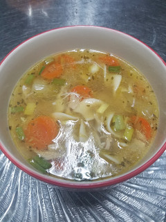 A picture of Soupy chicken noodle.