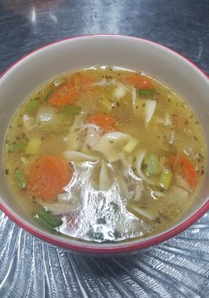 A picture of Soupy chicken noodle.