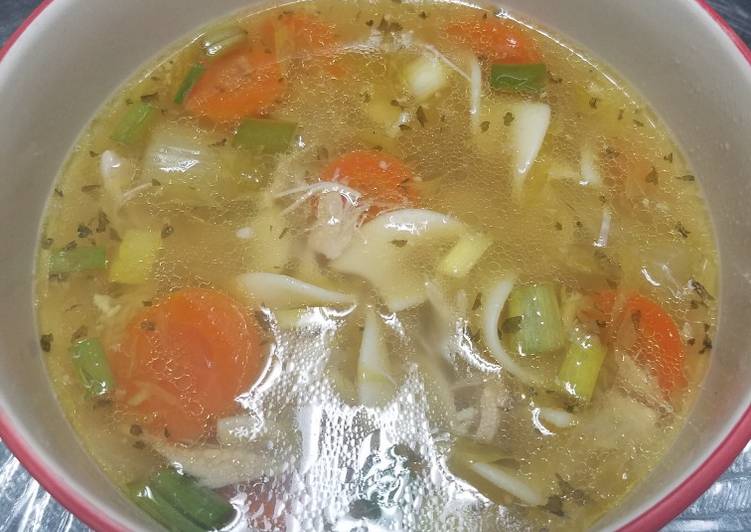 How to Prepare Homemade Soupy chicken noodle