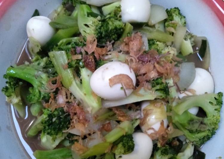 Resep BroHiTeYuh Bumbu Saos Mentega(brokoli hijau telur puyuh) 😂, Enak