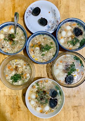 Hình của món Súp bắp cua gà xé.