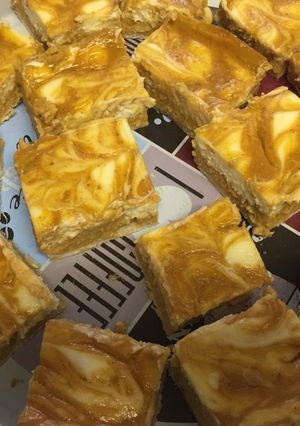 A picture of Pumpkin Swirl Cheesecake Bars.