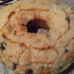A picture of Blueberry Muffin Bundt Cake with Strudel Topping.