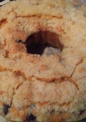 A picture of Blueberry Muffin Bundt Cake with Strudel Topping.