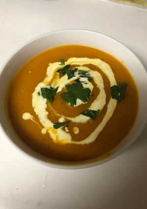 عکسی از دستور سوپ کدو حلوایی