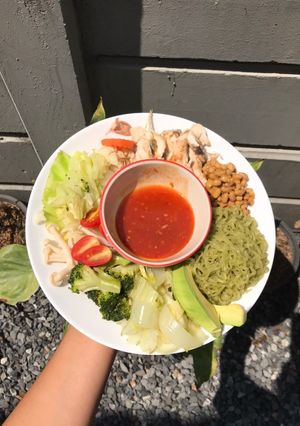 รูปของ สุกี้บะหมี่ผักไก่ย่าง (ฉบับคนลดน้ำหนักแบบไม่เครียด กินสายกลาง)
