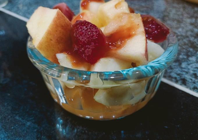 Apple Juicy Fruit Chaat Recipe By Anam Azhar Cookpad