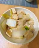 醬煮豆腐大白菜杏鮑菇和炒蛋
