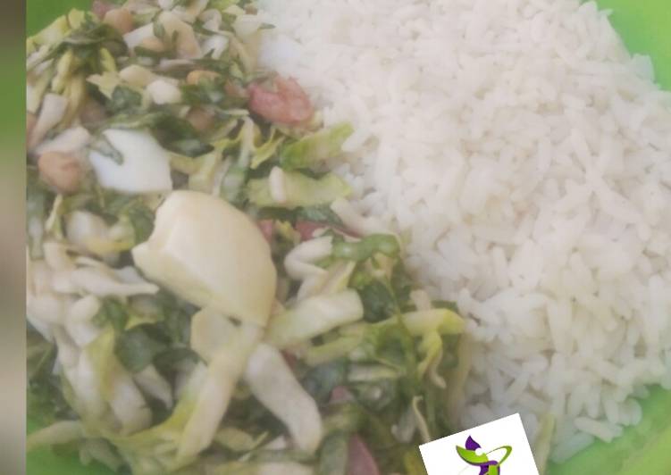 Recipe of Speedy White rice with cabbage sallad