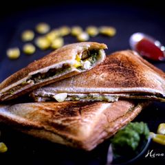 A picture of Paneer Corn Sandwich | Cottage Cheese Corn Sandwich.