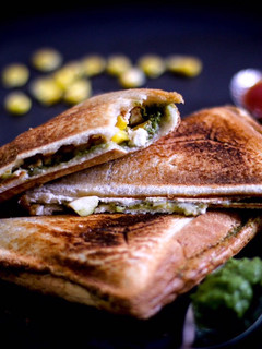 A picture of Paneer Corn Sandwich | Cottage Cheese Corn Sandwich.