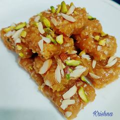 A picture of Coconut Jaggery Burfi .