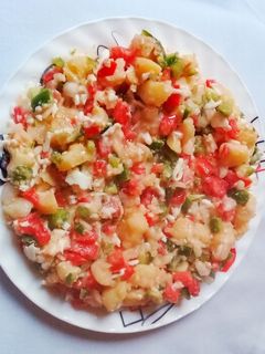 صورة لوصفة سلطه البطاطس بالخضروات