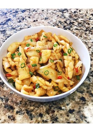 Hình của món Mực xào sate 🦑.