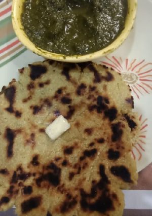 मक्की की रोटी सरसों का साग (makki ki roti sarson ka saag recipe in Hindi) रेसिपी मुख्य फोटो