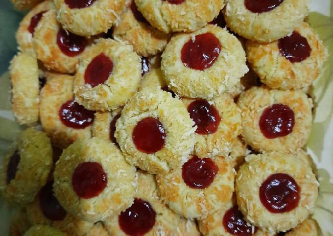 Strawberry thumbprint cookies