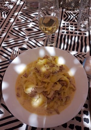 Una foto de Calabacín Carbonara