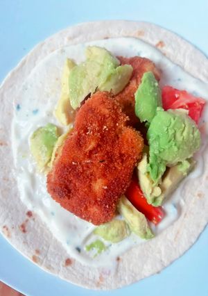 Une photo de 🥑🌮Mon Wrap maison Dinde pané & Avocat