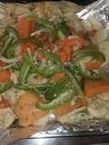 Verduras al horno en papel plomo