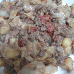 A picture of Cabbage with Beef and Potatoes.