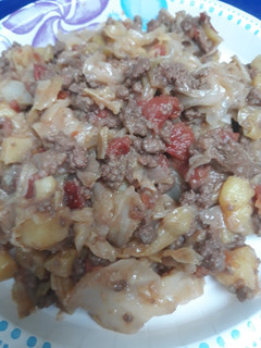 A picture of Cabbage with Beef and Potatoes.