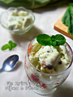 Foto resep Es Krim Sawi Hijau dan Buah Pisang