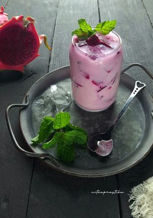 Foto resep Es Susu Buah Naga Aloevera