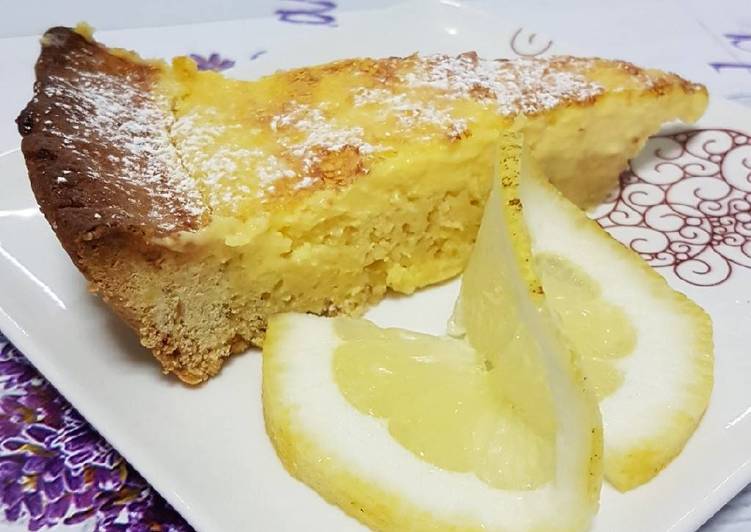 Tarta de limón y nata