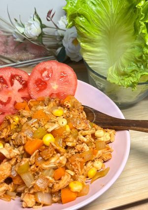 韓式泡菜雞肉生菜包 的食譜成品照片
