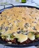 Fideuá de verduras con muselina de menta