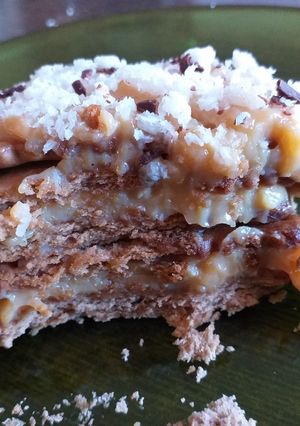 Una foto de Tarta de coco y dulce de leche