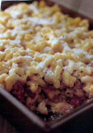 A picture of Cheesy Cheddar Lasagna.