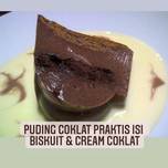 17. Puding Coklat Praktis isi Biskuit Cream Coklat