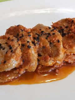 Una foto de Solomillo con pesto de tomates secos